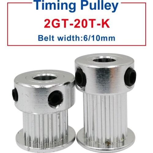 GT2 timing pulley 20 Teeth Bore 4/5/6/6.35/8 mm belt pulley width 7/11 mm fit for GT2 timing belt width 6/10mm 3D Printer parts