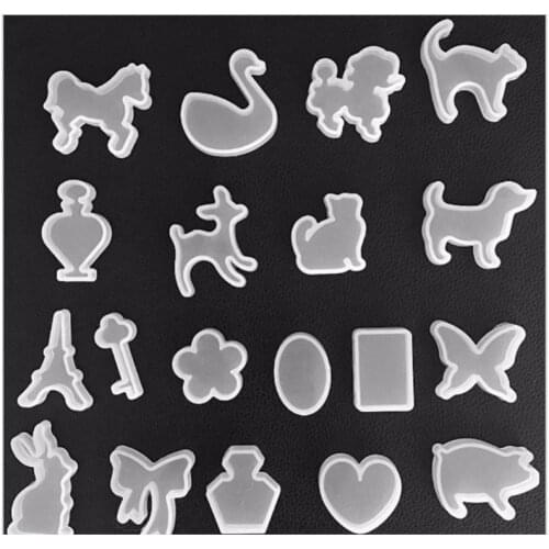 New 19Pcs/set Holes Animal Bow Heart Key Waterdrop Silicone Perfume Bottle Mold Mould Resin Jewelry Making DIY Craft H199