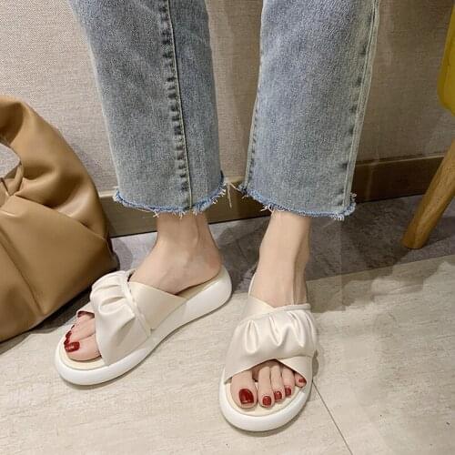 Women Thick Platform Slippers Summer Beach Rubber Soft Sole Slide Sandals Leisure Female Ladies Outdoor Anti-slip Shoes