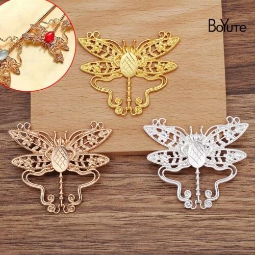 BoYuTe (10 Pieces/Lot) 53*44MM Alloy Dragonfly Materials Handmade DIY Jewelry Accessories for Ancient Palace Hair Jewelry Making