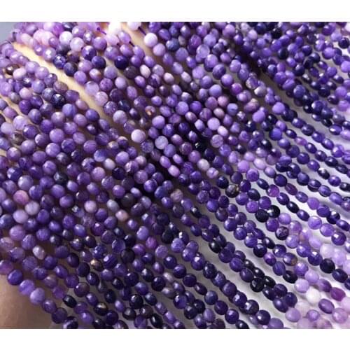 Sugilite purple coin faceted 2*4mm 36cm for DIY jewelry making loose beads FPPJ wholesale nature gemstone