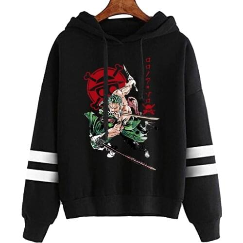 2021 Japan Anime Roronoa Zoro Harajuku Funny One Piece Print Loog Sleeve Hoodie Sweatshirt Men Women Winter Autumn Top
