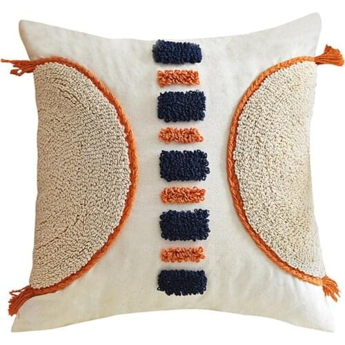 Bohemian Pillowcases Boho Throw Pillow Cover Decorative Rectangle Pillow Cover Tufted Tassel Throw Pillow for Chair Sofa Bedroom