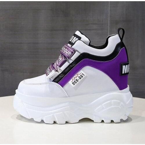 Spring Autumn Wedge Shoes For Women Fashion Chunky Sneakers Platform Ulzzang Woman Sports Casual Shoes 10CM High Heel Womens