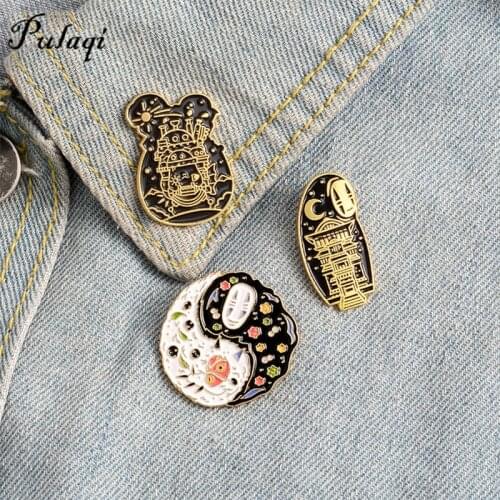 Cartoon Movie Enamel Pin Custom Japanese Anime Badges Taichi Badges For Backpack Lapel Pin Buckle Jewelry Gift For Kids Friend