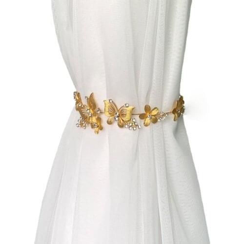 1 pair / 2pcs light luxury modern metal curtain strap fairy room decoration curtain tie rope hook curtain buckle