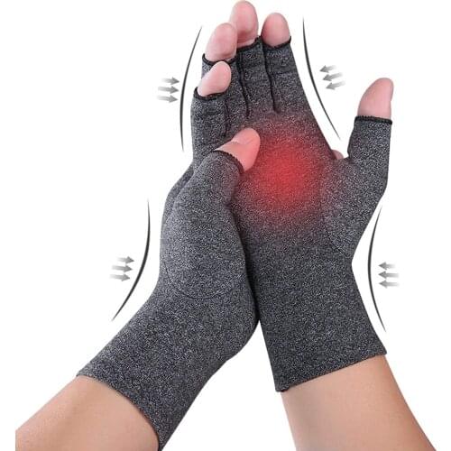 1 Pair Compression Arthritis Gloves for Women Men Joint Pain Relief Half Finger Brace Therapy Wrist Support Anti-slip