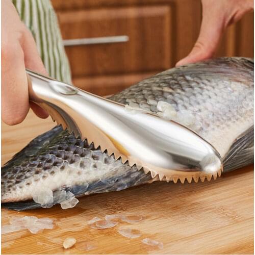 1pcs Cooking Tools Fish Cleaning Knife Fish Skin Scraper Stainless Steel Fish Scales Fishing Cleaning Kitchen Gadget