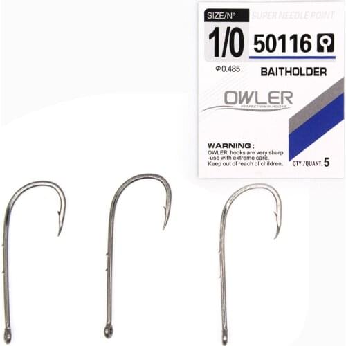 10PCS/Lot Fish Black Color 14#-1/0# Baitholder 50116 Jig Big Hook 92247 Sliced Shank hook Steel Fishing Hook owner
