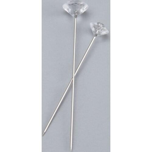 100/40 Pcs Rhinestone Head Pins DIY Dressmaking Fixing Needle Tool Sewing Pin Decoration Craft Sewing Accessories 6x38mm/8x52mm