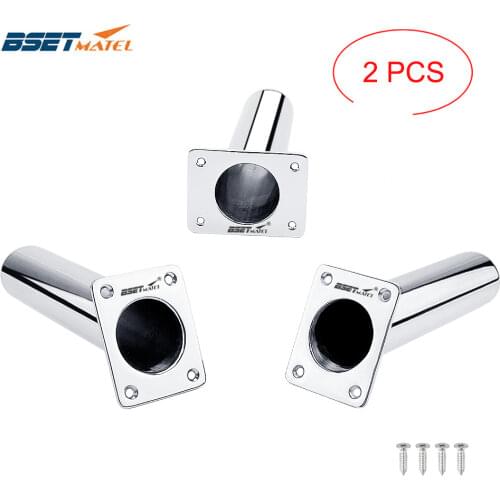 2X Flush Mount 0 or 20 Degree stainless steel 316 square shape flange fishing rod racks holder Bracket boat fishing Accessories
