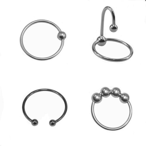 4 types stainless steel Head Glans with Pressure Joy ball erection BDSM Bondage metal penis lock cock ring male sex toy for men