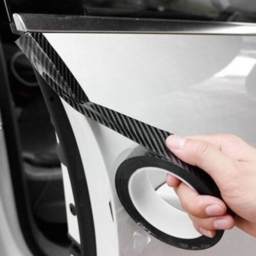 3D Carbon Fiber Car Sticker DIY Paste Protector Strip Side Protection Mirror Anti Sill Auto Tape Film Door Scratch Waterpro Y0B8