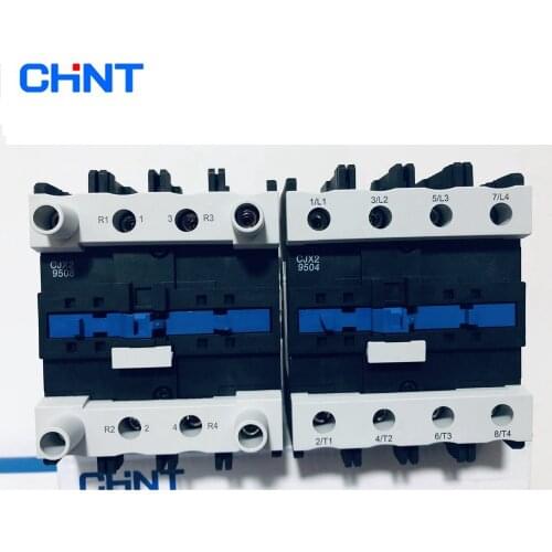 CHINT CJX2-9504 CJX2-9508 95A AC Contactor 4NO 2NO-2NC 220V 380V Rail Mount Contactor Industrial Electric