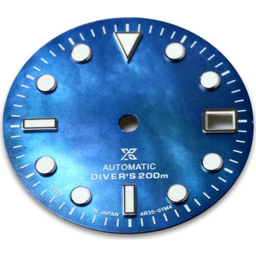 29MM Watch Dial Green Luminous for NH35/NH36/4R36 Watch Movement Modification Part（with Logo