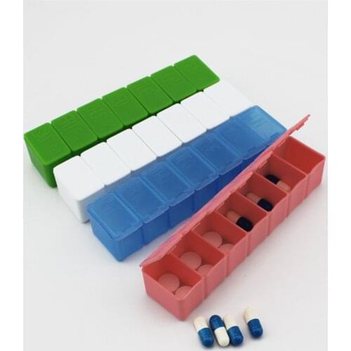 Weekly Medicine Storage Travel Pill Box Holder Weekly Container Drug Tablet Dispenser Independent Lattice Plastic Pill Case