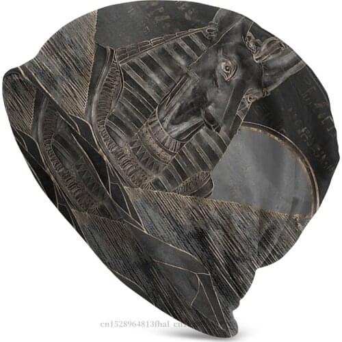 Egyptian Mythology Egypt Gods Beanie Hats Anubis On Pyramids Landscape Knitting Hat Bonnet Skullies Beanies Caps Men Womens
