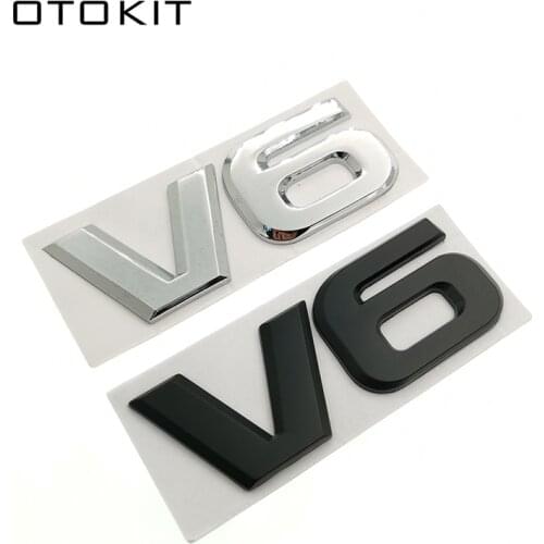 Car Chrome Metal V6 Emblem Badge 3D Decal Trunk Auto Motor Sticker Car Styling Sticker for Ford Fiesta Kuga Ranger Galaxy Fusion