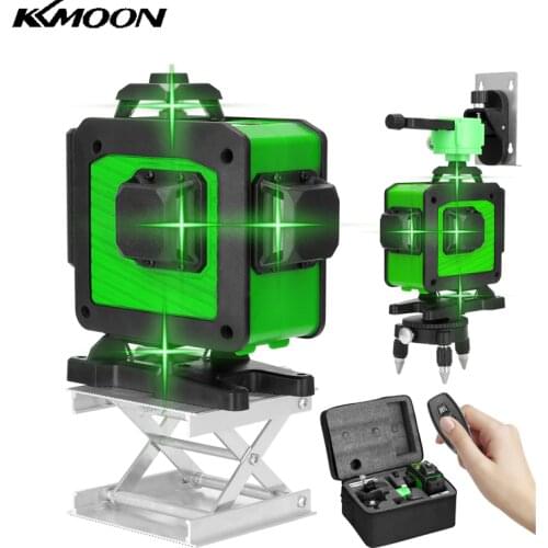 KKmoon Multifunctional 4D 16 Lines Laser Level 360 Horizontal And Vertical Cross Lines Self-Leveling Green Laser Beam Line