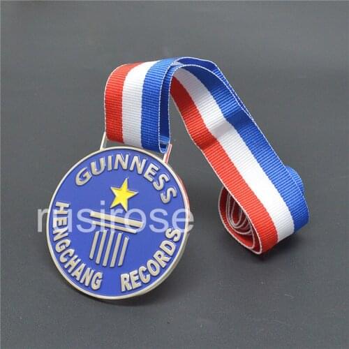 Russian medals custom, with red and white blue ribbon, can be printed text on the Ribbon