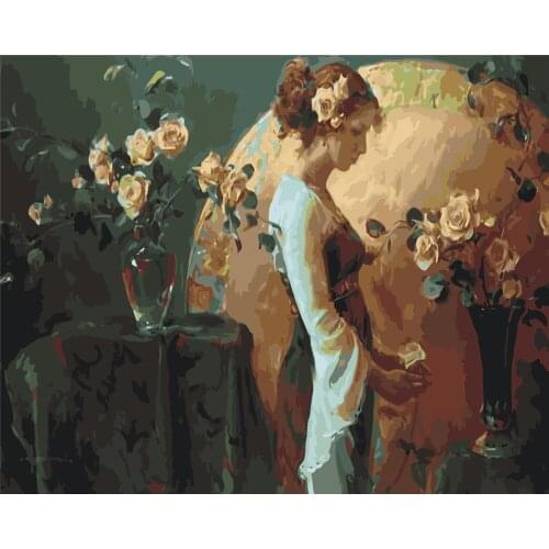 Blue Paint By Number Winter Drawing On Canvas Gift Diy Pictures By Numbers Forest Kits Hand Painted Painting Art Home Decor