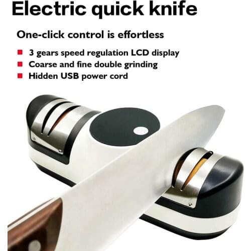 New Double-head electric knife sharpener multifunctional household kitchen sharpener automatic high precision quick sharpene