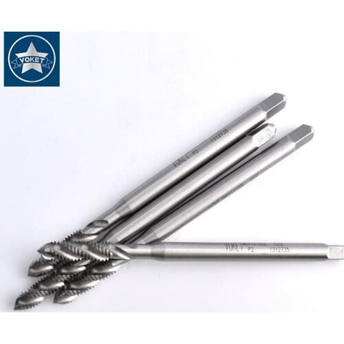 HSSE Long Shank Spiral Fluted tap M1.6 M2 M2.5 M2.6 M3 M3.5 M4 M5 M6 M8 M10 M12 X0.35 X0.6 X1.5 Metric Screw Thread taps X100MM