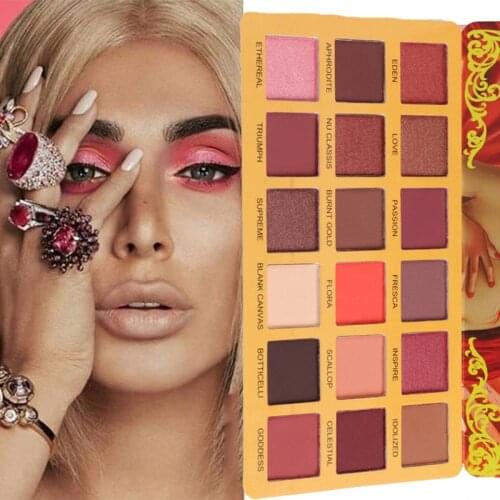 18 Color Eyeshadow Palette Matte Glitter Makeup Eyeshadow Powder Metal Diamond Glitter Eye Makeup Long-lasting Cosmetics Beauty