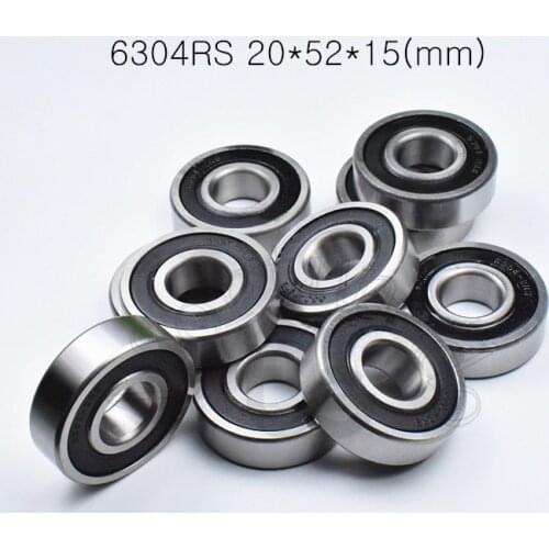 6304RS 20*52*15(mm) 1Piece free shipping bearings ABEC-5 6304 6304RS chrome steel deep groove bearing
