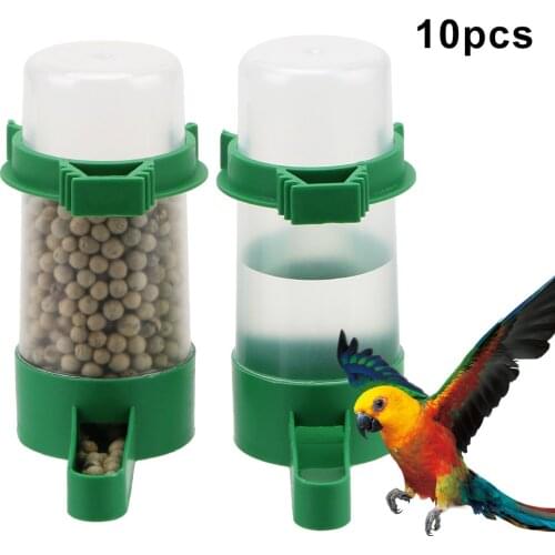 10pcs / lot Pet Bird Supplies Dispenser Bird Feeders Bird Water Drinker Feeder Automatic Drinking Fountain Waterer with Clip