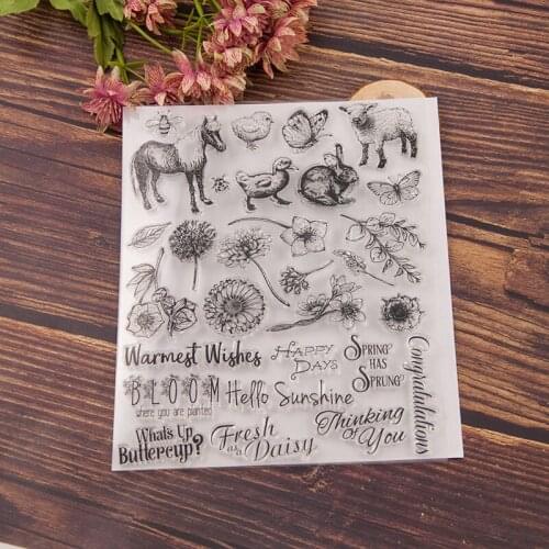 Animal flower Clear Stamp Or stamp for DIY Scrapbooking/Card Making/Kids Fun Decoration Supplies A2108