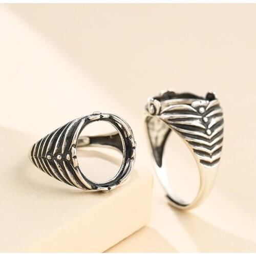 12*14mm 925 STERLING SILVER men Semi Mount Bases Blanks base blank Pad ring Setting wedding jewelry findings diy A5891