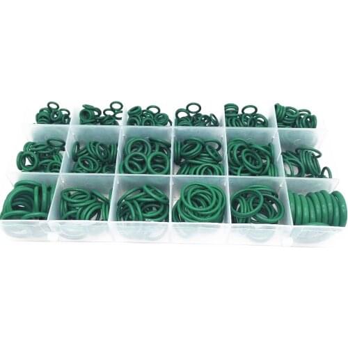 Rubber O-rings 270PCS Air Conditioning R22/R134a Repair Compressor Seal 18 Sizes O-ring Kit Green Metric O ring Seals Nitrile