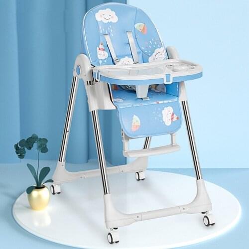 High-foot feeding chair children dining chair foldable Multifunctional portable Household baby dining table and chair