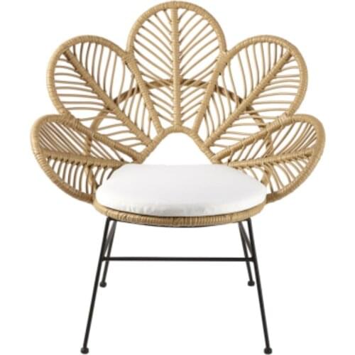 Modern Minimalist Balcony Peacock Rattan Chair Hand-Knitted Indoor and Outdoor Art Leisure Chair