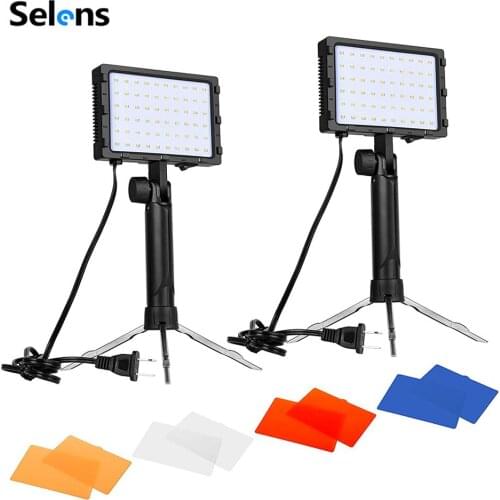 2 Piece LED Lamp Photography Studio Light Lamp Portrait Soft Box Fill Light Kit With Color Filters And 2*30CM Light Stand