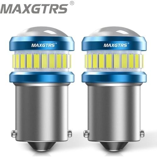 2x P21W LED 1156 BA15S W21W LED Bulb T20 7440 3156 BAU15S Turn Signal Car Lights White Amber Brake Lights Reverse Lamp DRL