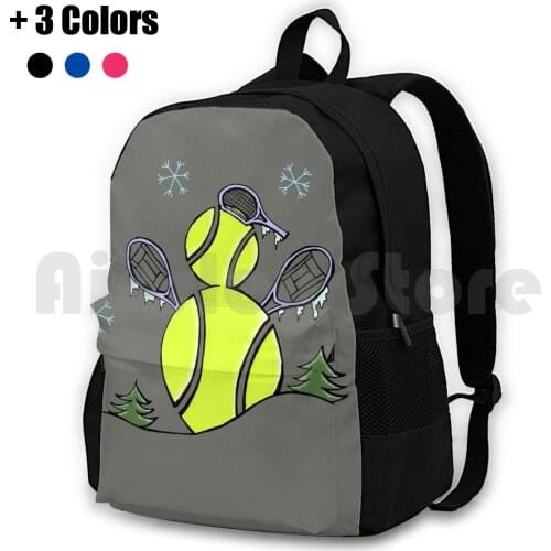 Tennis Ball Snowman With Tennis Rackets In Winter Outdoor Hiking Backpack Riding Climbing Sports Bag Snowman Winter Tennis