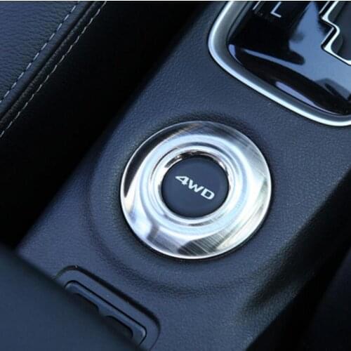 Car-styling stainless steel 4WD button modified decoration cover sticker case For Mitsubishi Outlander 2013-2017