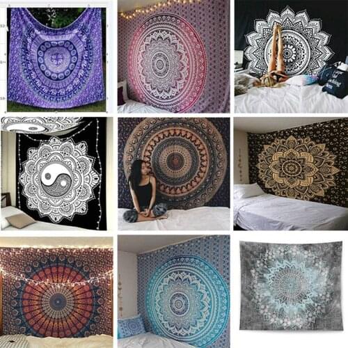 Ethnic Tapestry Mandala Tapestry Fabric Indian Throw Boho Wall Hanging Hippie Cover Bedspread Mandala Series Square Tapestry S-L