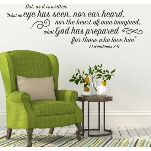 Counthians 2:9 Bible verses GOD vinyl wall stickers Christian living room bedroom wall stickers decorative wallpaper SJ05