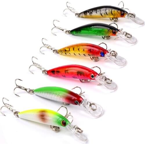 1Pcs Fishing Lure Deep Swim Hard Bait Fish Tackle 7CM 3.3G Sinking Mini Minnow 6 colors Fishing Wobbler Japan Pesca Crankbait