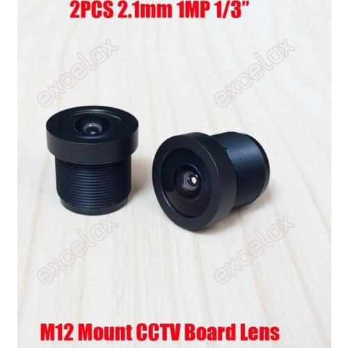 2PCS/Lot 1MP 1/3" 2.1mm 150 Degrees Wide Angle View CCTV Board Lens M12 MTV Mount for Analog IP Security Camera by Excelax