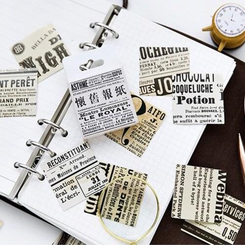 20packs/lot Vintage English Newspaper Deoration Paper Adhesive Sticky Bookmark Label Scrapbook Cards Wholesale