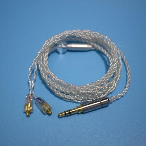3.5mm MMCX Silver Plated Cable Detachable DIY 4 Strand 100 Core Upgraded Cable