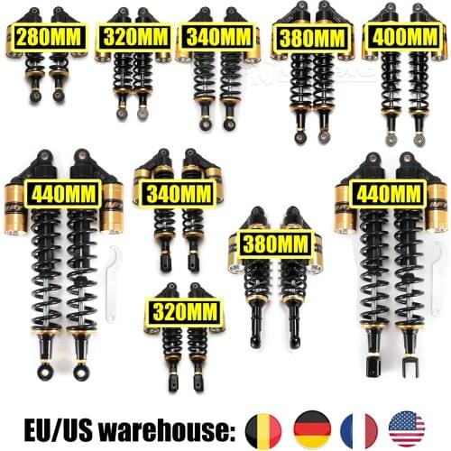 400mm 15.3" 1 Pair Universals Motorcycle Air Shock Absorber Rear Suspension Dirt Bike Motor Scooter ATV Quad Gold Black D30