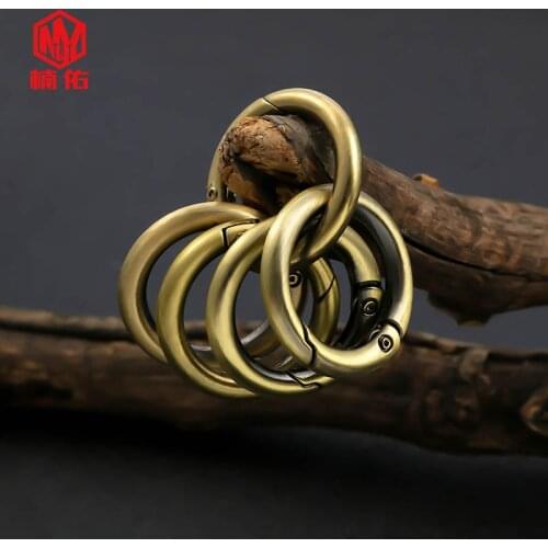5PCS EDC Openable Key Ring Spring Buckle Open Ring Zinc Alloy Metal Ring Buckle