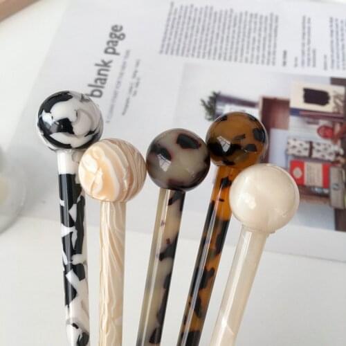 Acetate Ball Hairpin Long Hair Stick Simple Temperament Girl Headewear Japanese and Korean Hair Acces