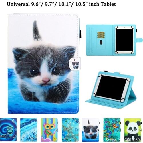 Funda tablet 10.1 Universal Case For iPad 10.2 2019 Cover for Huawei T3 T5 M5 9.6 9.7 10 10.1 10.5 Fashion Print Stand Shell