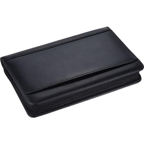 Business Portfolio Padfolio Multitool Folder Document Case Organizer A5 PU Leather with Business Card Holder Memo NotePad